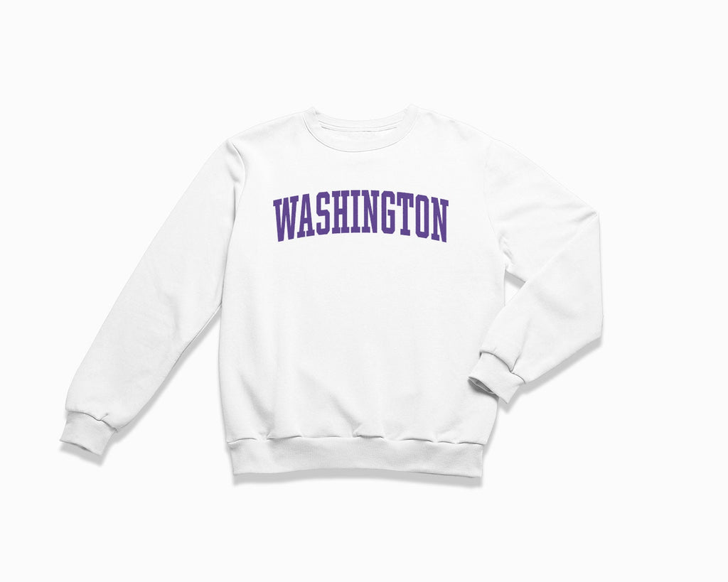 Washington Crewneck Sweatshirt - White/Purple