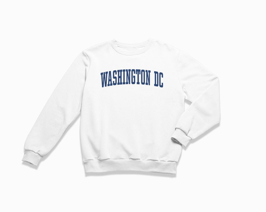 Washington DC Crewneck Sweatshirt - White/Navy Blue