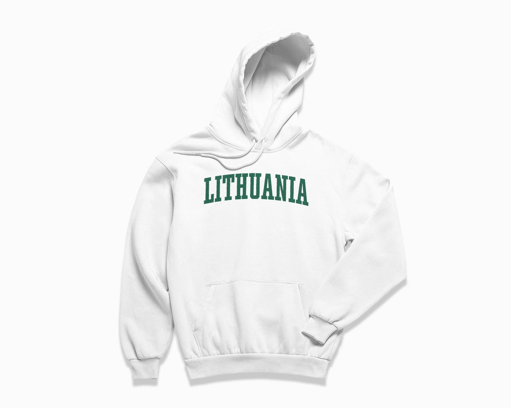 Lithuania Hoodie - White/Forest Green