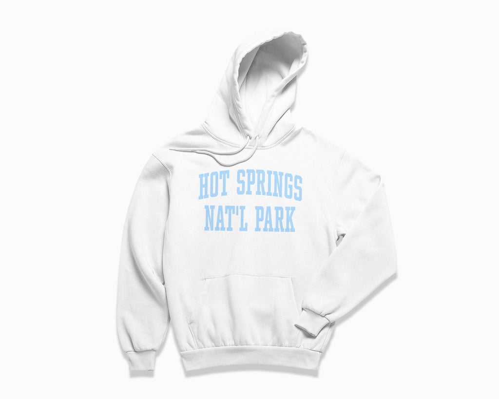 Hot Springs National Park Hoodie - White/Light Blue