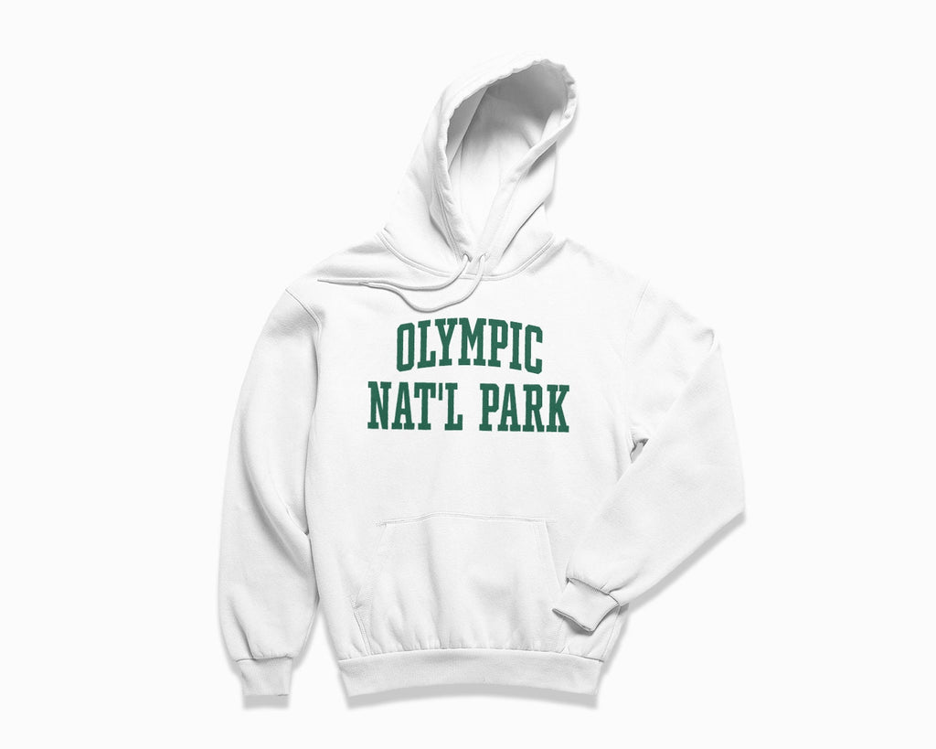 Olympic National Park Hoodie - White/Forest Green