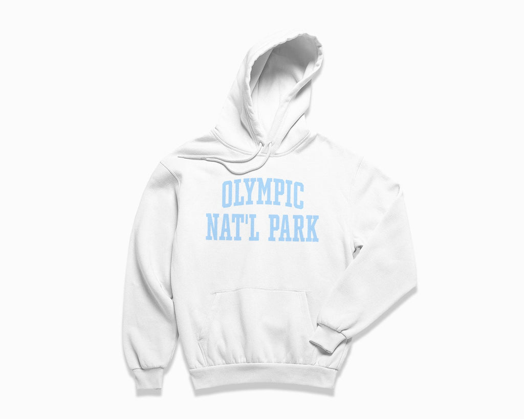 Olympic National Park Hoodie - White/Light Blue