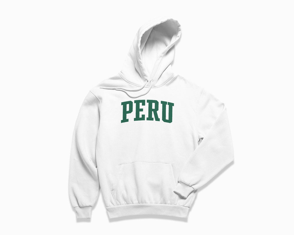 Peru Hoodie - White/Forest Green