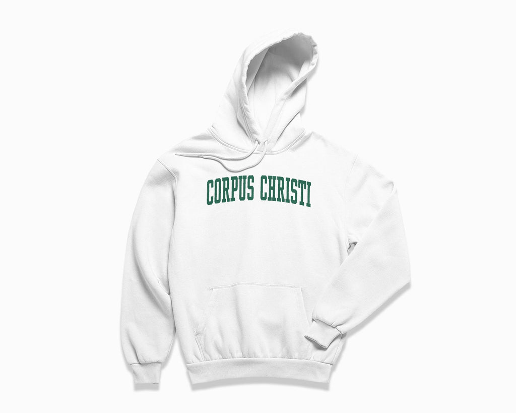 Corpus Christi Hoodie - White/Forest Green