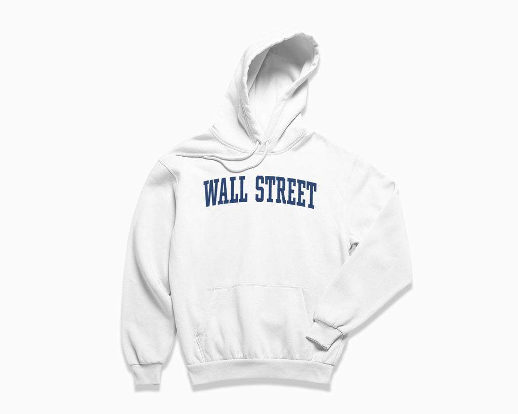 Wall Street Hoodie - White/Navy Blue