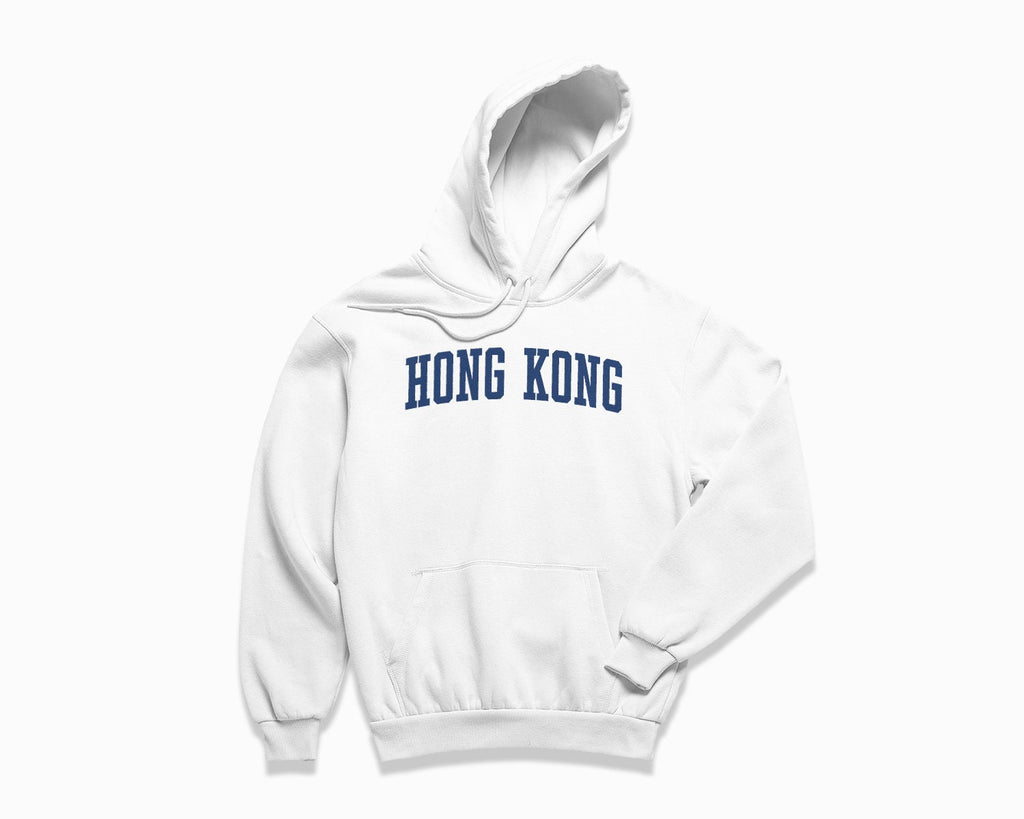 Hong Kong Hoodie - White/Navy Blue