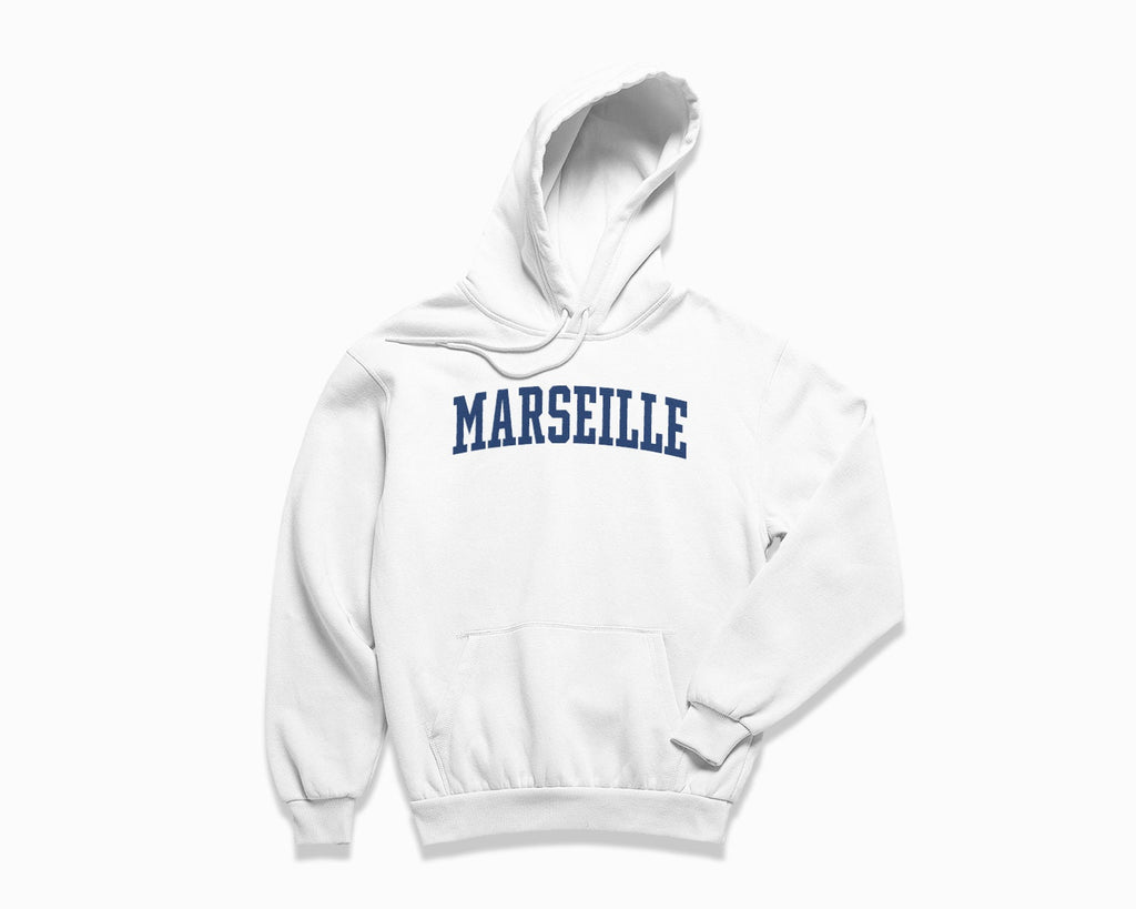 Marseille Hoodie - White/Navy Blue