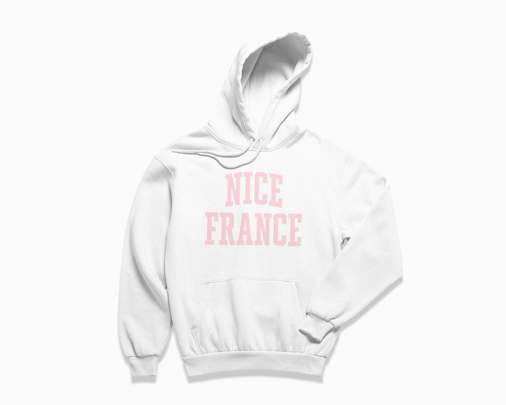 Nice France Hoodie - White/Light Pink