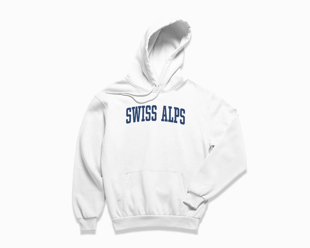 Swiss Alps Hoodie - White/Navy Blue