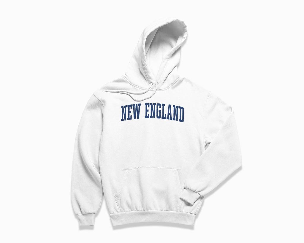 New England Hoodie - White/Navy Blue