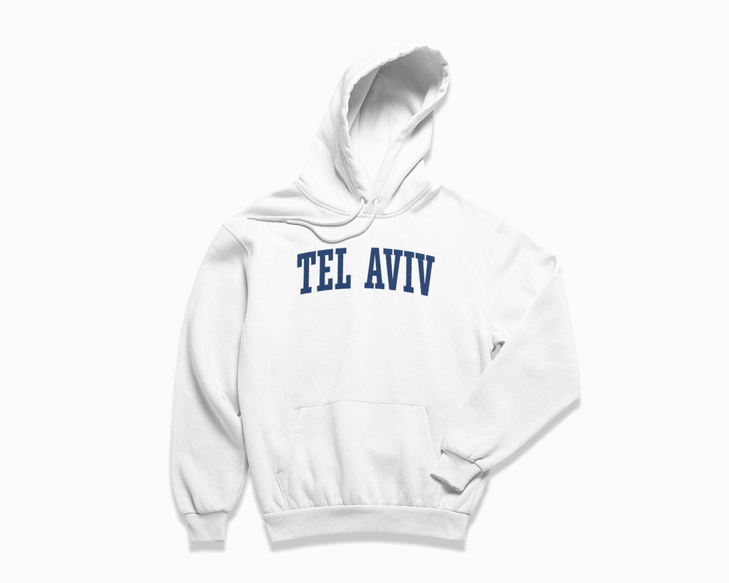 Tel Aviv Hoodie - White/Navy Blue