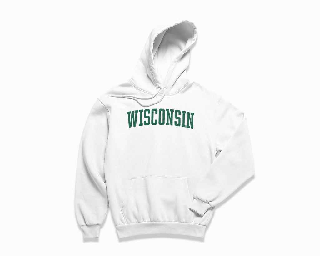 Wisconsin Hoodie - White/Forest Green
