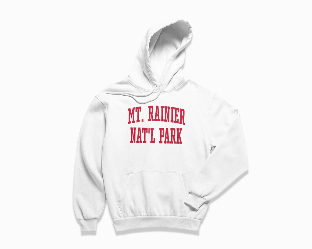 Mt. Rainier National Park Hoodie - White/Red