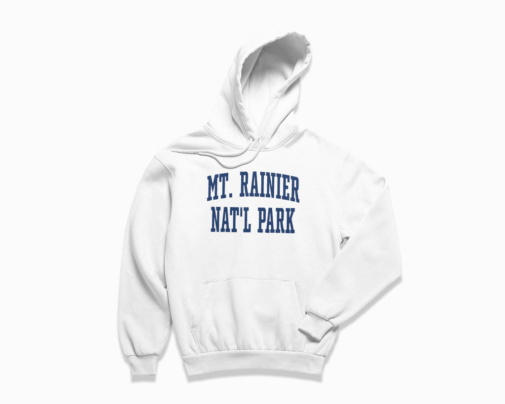 Mt. Rainier National Park Hoodie - White/Navy Blue
