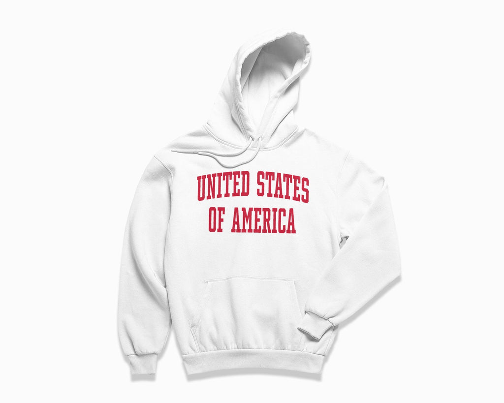 United States of America Hoodie - White/Red