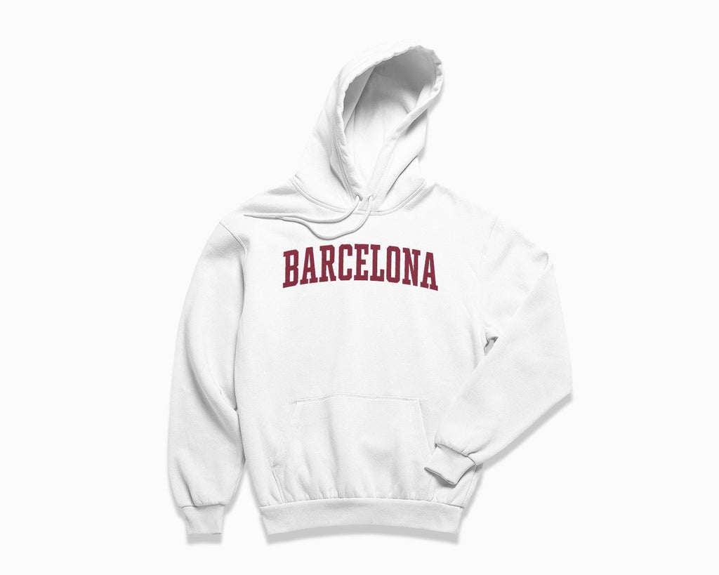 Barcelona Hoodie - White/Maroon