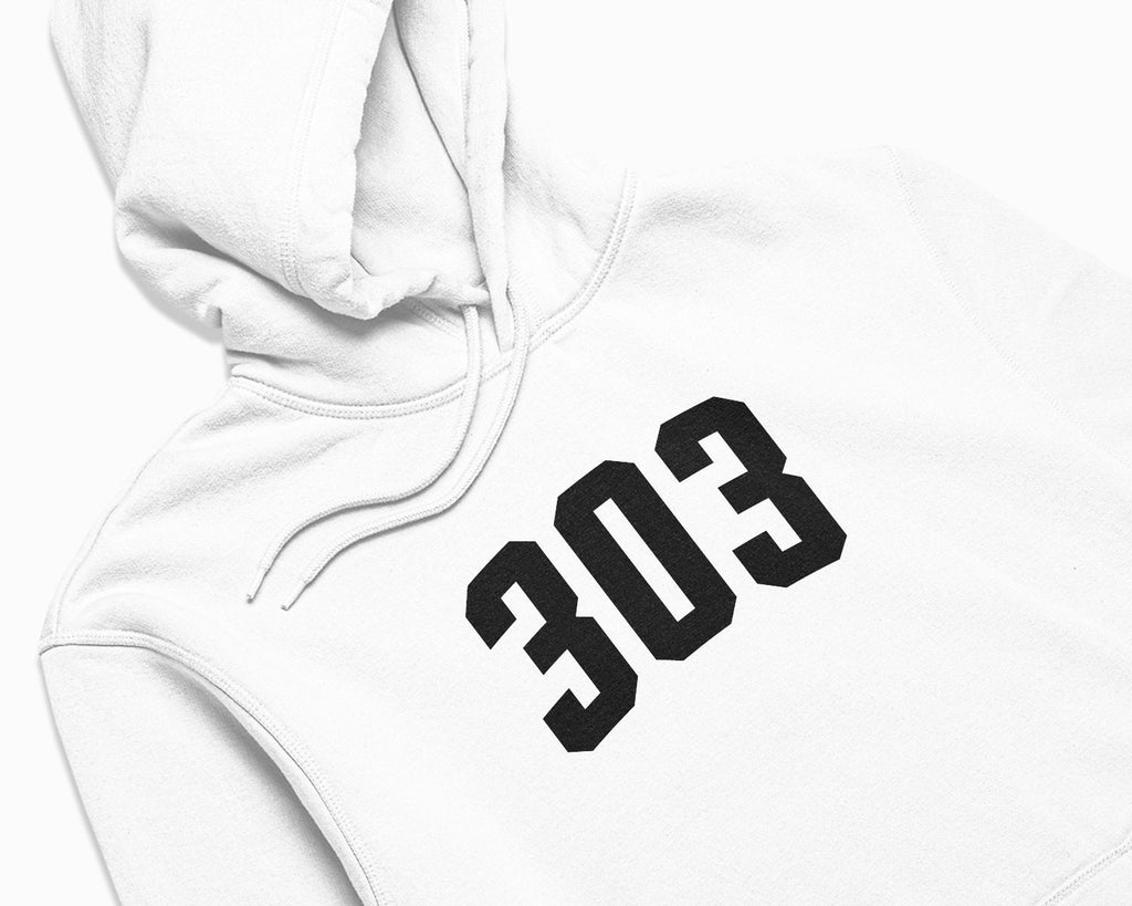 303 (Denver) Hoodie - White/Black