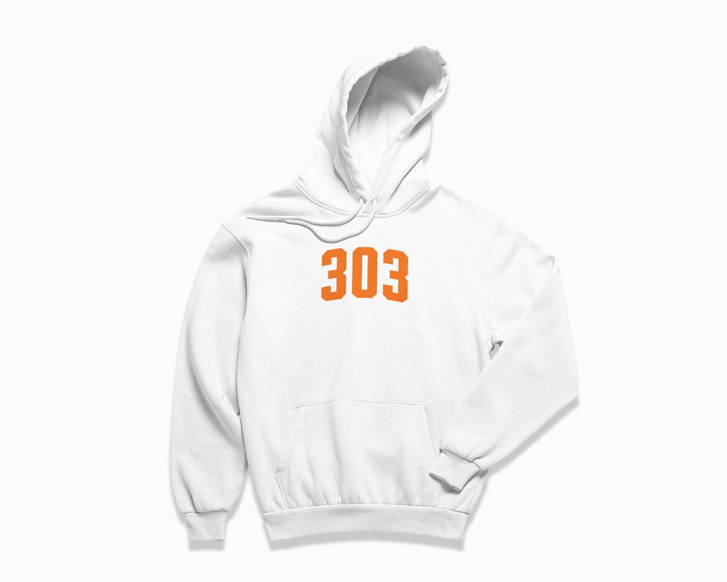 303 (Denver) Hoodie - White/Orange