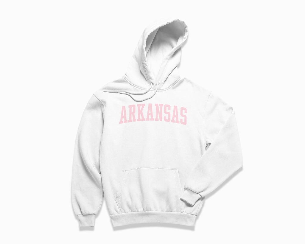 Arkansas Hoodie - White/Light Pink
