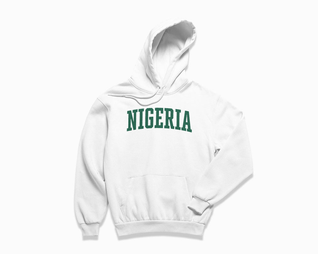 Nigeria Hoodie - White/Forest Green
