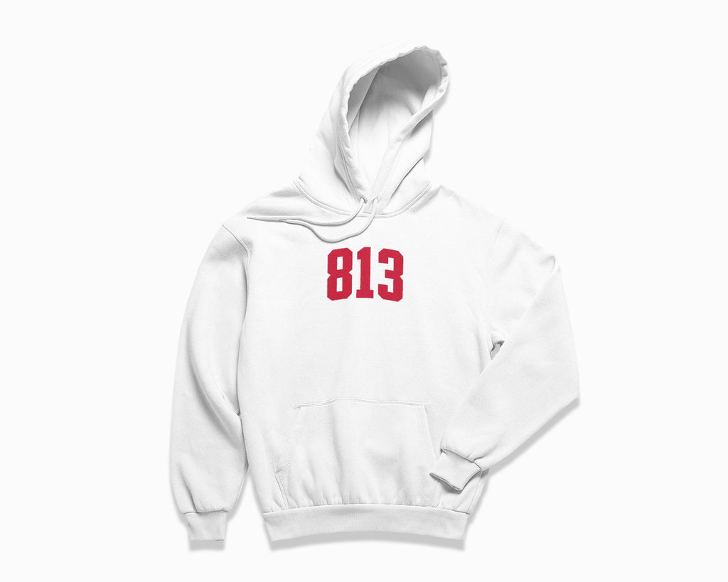 813 (Tampa) Hoodie - White/Red