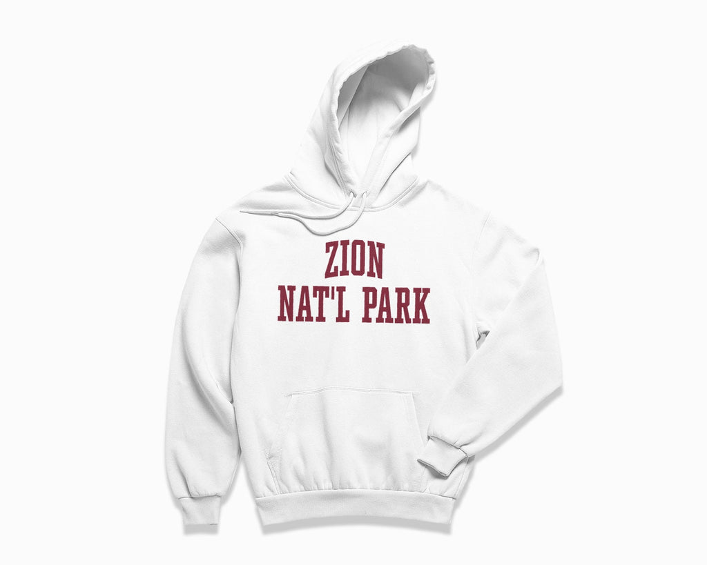 Zion National Park Hoodie - White/Maroon