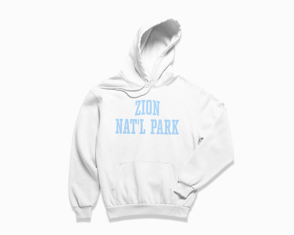 Zion National Park Hoodie - White/Light Blue