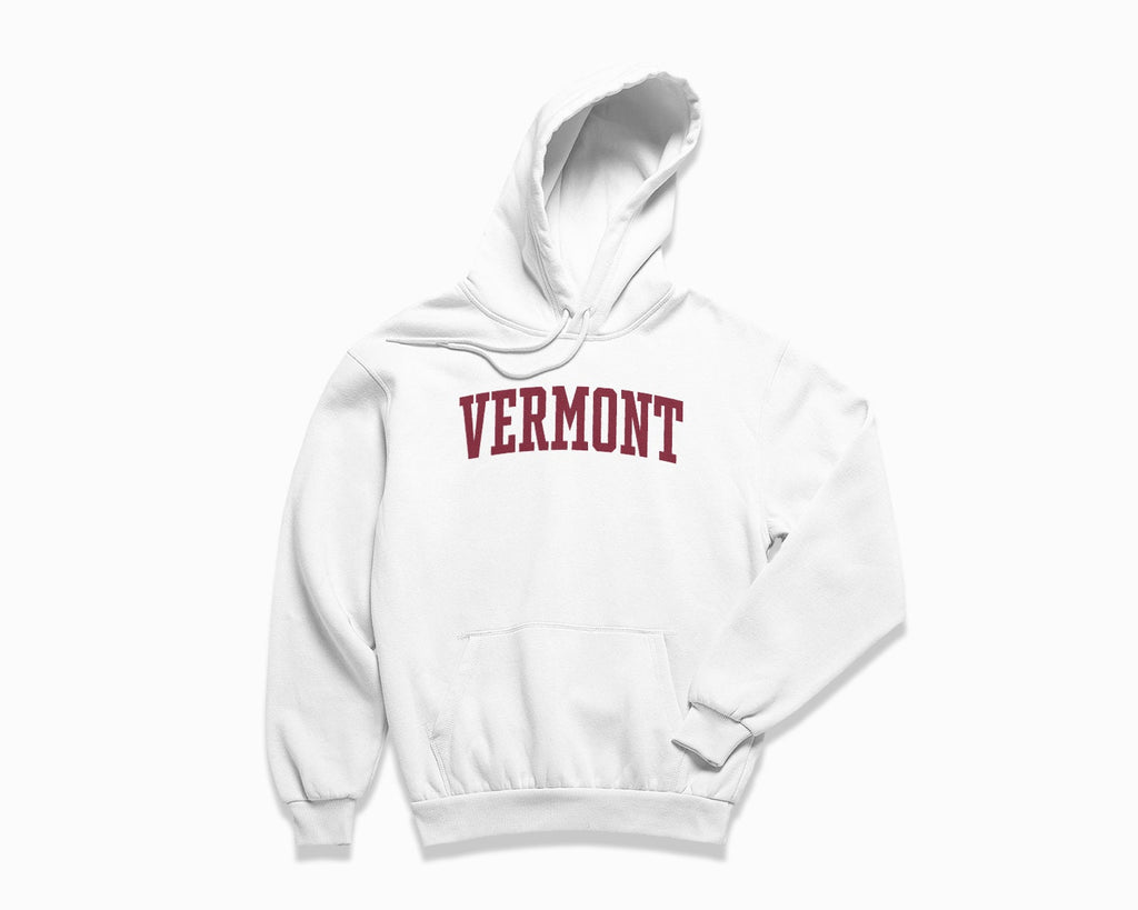 Vermont Hoodie - White/Maroon