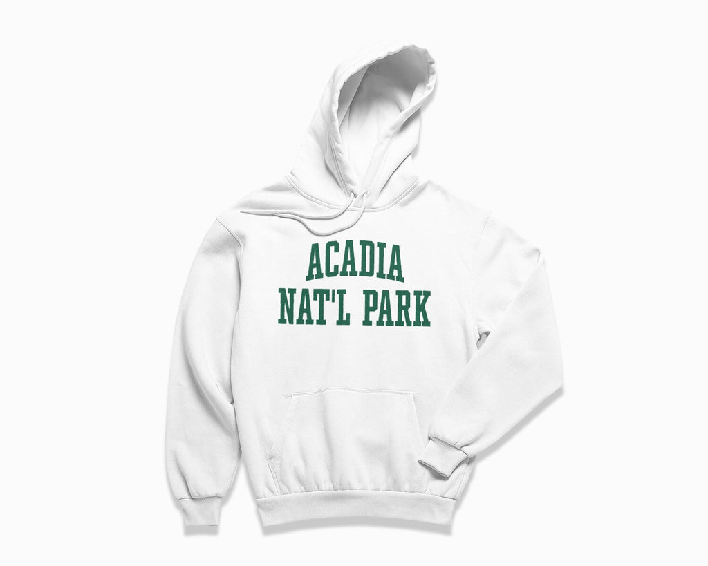 Acadia National Park Hoodie - White/Forest Green