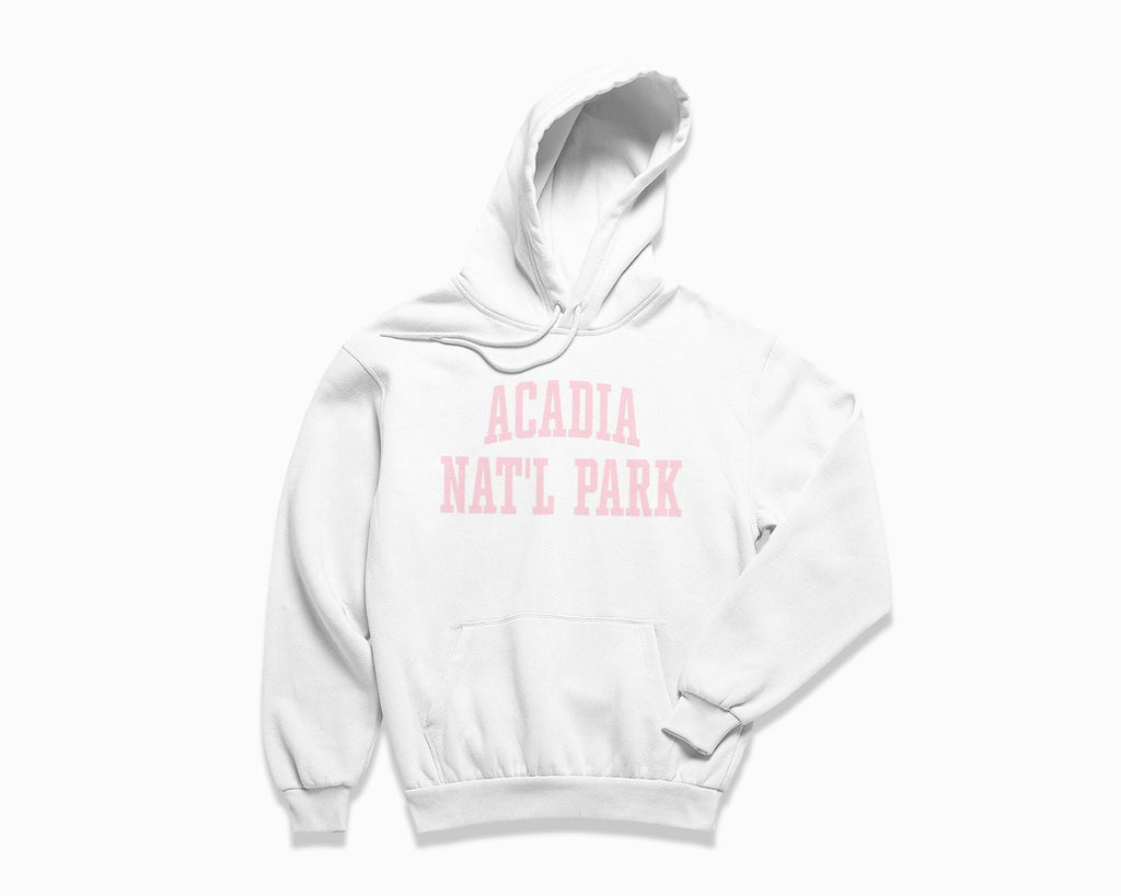 Acadia National Park Hoodie - White/Light Pink