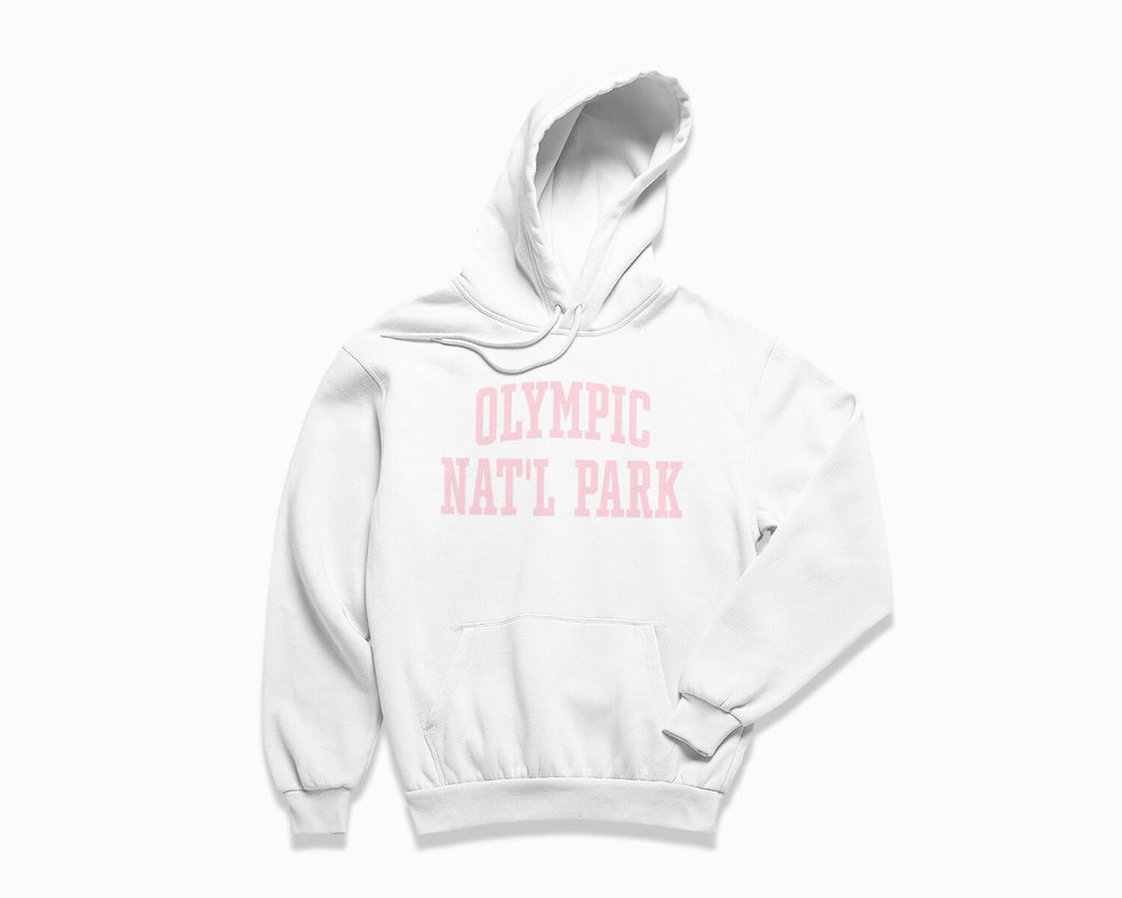 Olympic National Park Hoodie - White/Light Pink