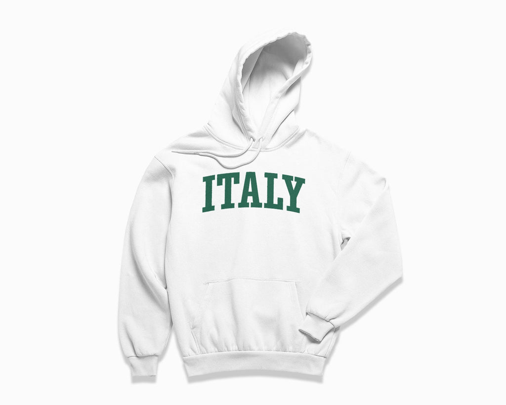 Italy Hoodie - White/Forest Green