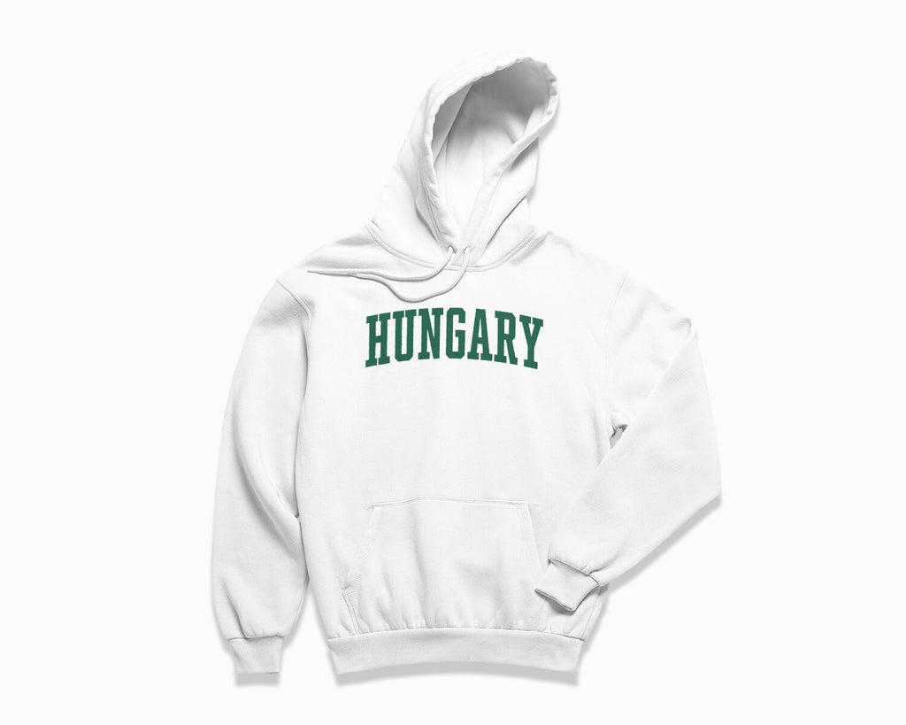 Hungary Hoodie - White/Forest Green