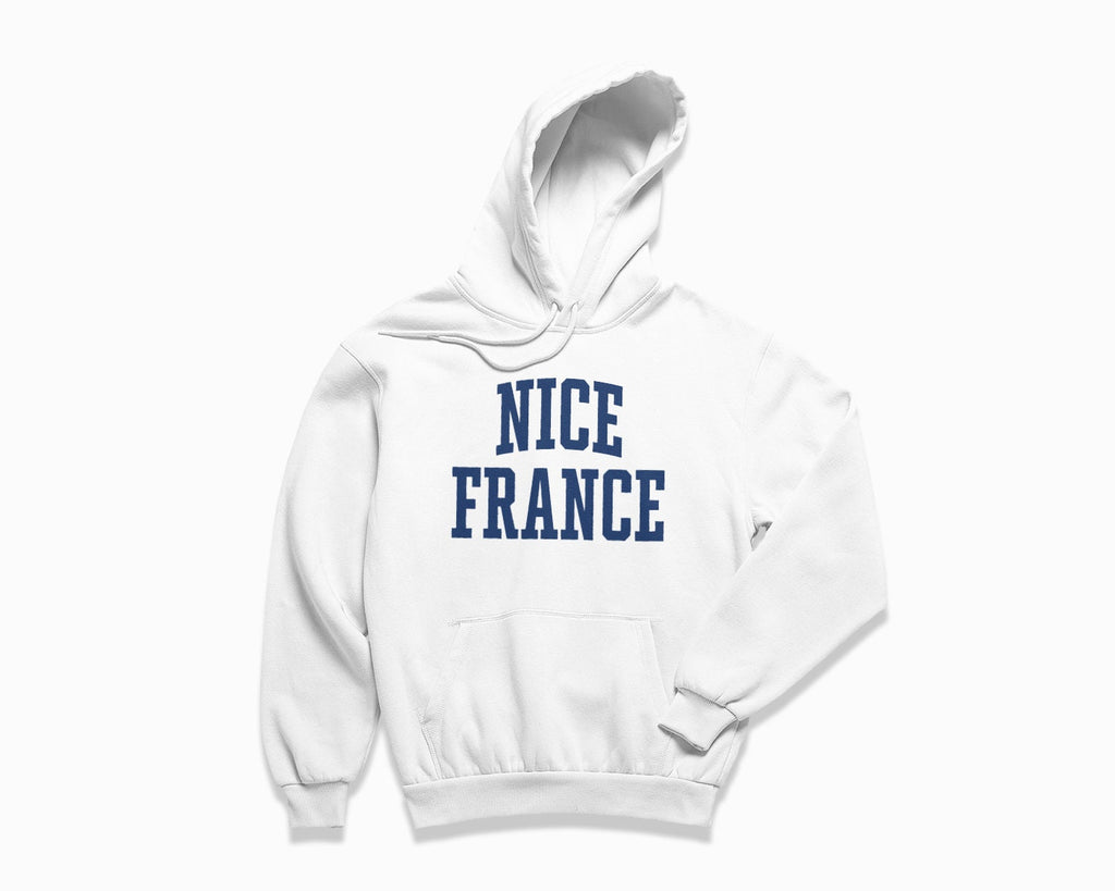 Nice France Hoodie - White/Navy Blue