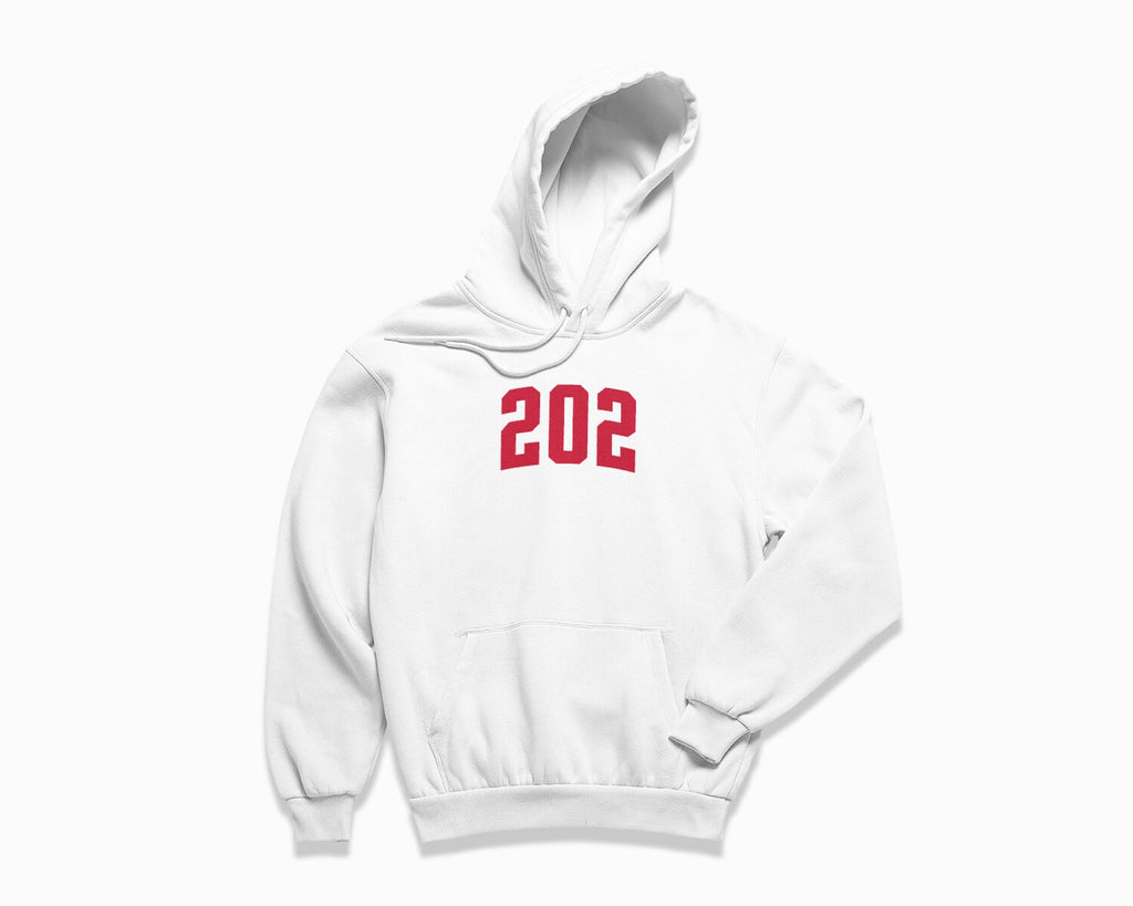 202 (Washington DC) Hoodie - White/Red