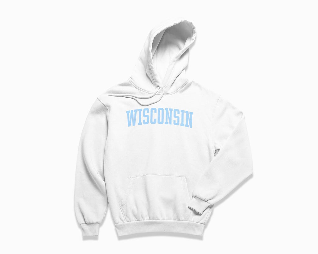 Wisconsin Hoodie - White/Light Blue